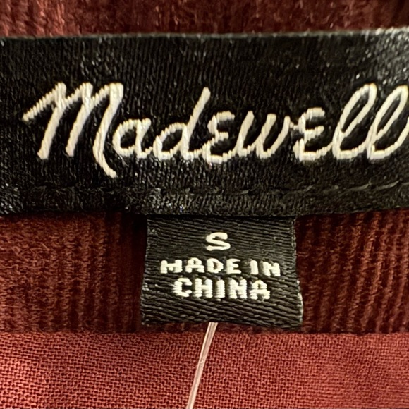 Madewell Corduroy Tiered Mini Dress – NWT Size Small 100% cotton - Picture 7 of 9